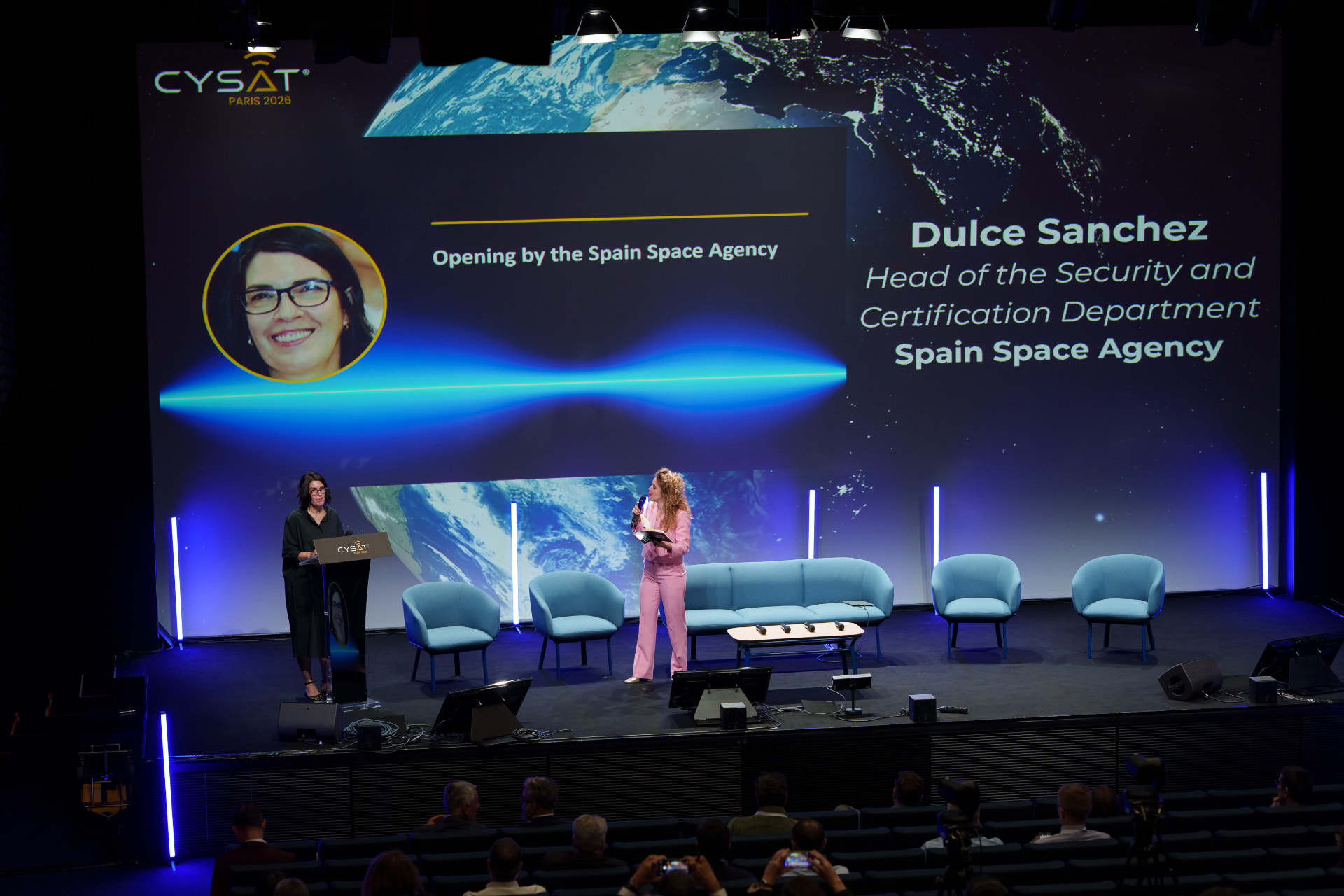 Opening by the Spain Space Agency — Dulce Sanchez on the CYSAT Paris 2026 main stage